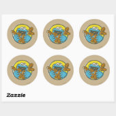 Cookie Monster Retro Ronde Sticker (Vel)