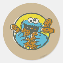 Cookie Monster Retro Ronde Sticker