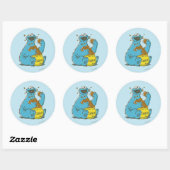 Cookie Monster Retro Ronde Sticker (Vel)