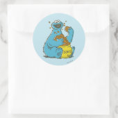 Cookie Monster Retro Ronde Sticker (Tas)