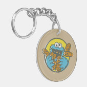 Cookie Monster Retro Sleutelhanger (Voorkant Links)