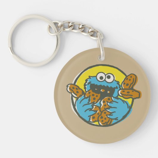 Cookie Monster Retro Sleutelhanger (Voorkant)