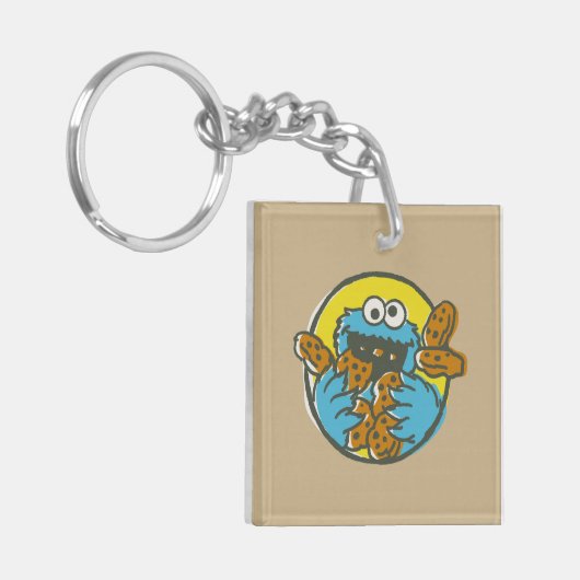 Cookie Monster Retro Sleutelhanger (Voorkant Links)