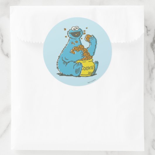 Cookie Monster  Ronde Sticker (Tas)