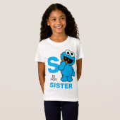 Cookie Monster | S is voor Zusje T-shirt (Voorkant volledig)