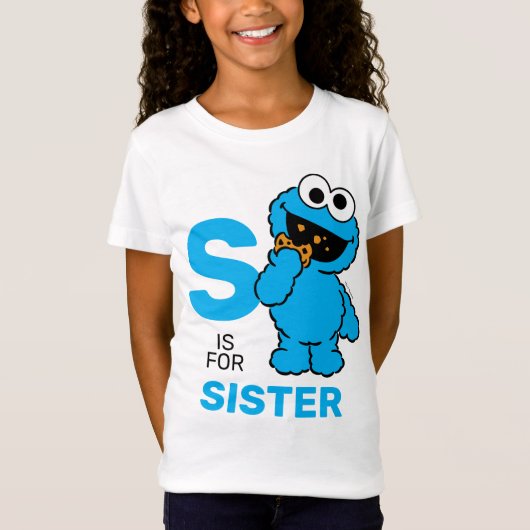 Cookie Monster | S is voor Zusje T-shirt (Voorkant)