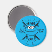 Cookie Monster Schaats Logo - Schaats, Eat, 24x7 Magneet (Voorkant / Achterkant)
