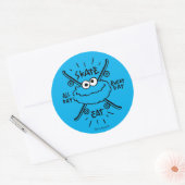 Cookie Monster Schaats Logo - Schaats, Eat, 24x7 Ronde Sticker (Envelop)
