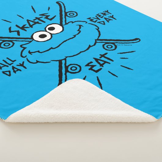 Cookie Monster Schaats Logo - Schaats, Eat, 24x7 Sherpa Deken (3/4)
