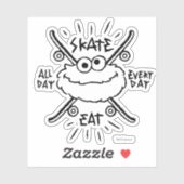 Cookie Monster Schaats Logo - Schaats, Eat, 24x7 Sticker (Vel)