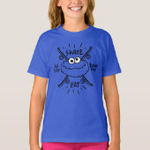 Cookie Monster Schaats Logo - Schaats, Eat, 24x7 T-shirt (Voorkant)