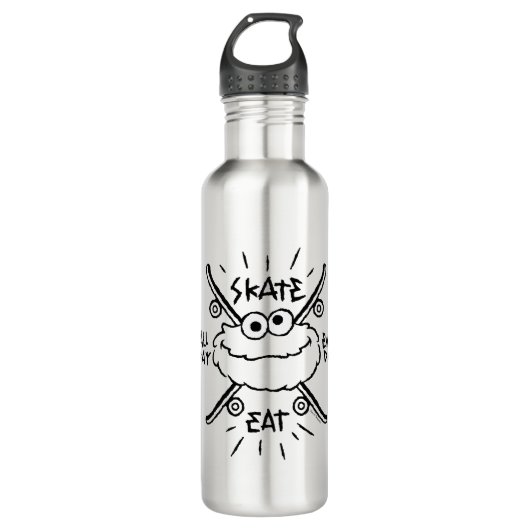 Cookie Monster Schaats Logo - Schaats, Eat, 24x7 Waterfles (Voorkant)