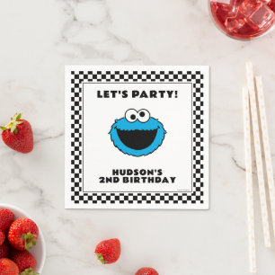 Cookie Monster Schakenbord Verjaardag Servet