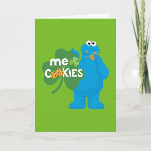 Cookie Monster | Shamrock Liefde Feestdagen Kaart (Voorkant)