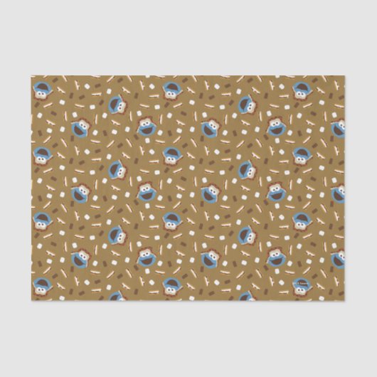 Cookie Monster S'mores Pattern Tissuepapier (Voorkant)