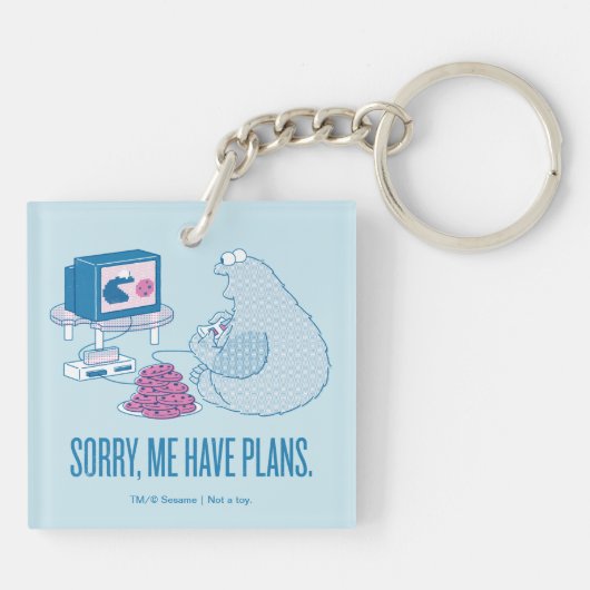Cookie Monster | Sorry, ik heb plannen Sleutelhanger (Achterkant)