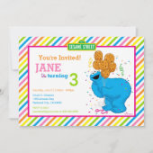 Cookie Monster Striped Birthday Kaart (Voorkant)