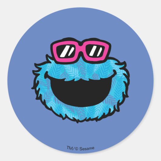 Cookie Monster | Summer Vibes Ronde Sticker (Voorkant)