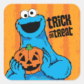 Cookie Monster - Trick Or Treat Vierkante Sticker (Voorkant)
