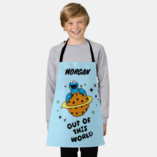 Cookie Monster | Uit deze wereld | Naam toevoegen Schort (Gedragen)