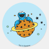 Cookie Monster | Uit deze wereld Ronde Sticker (Voorkant)