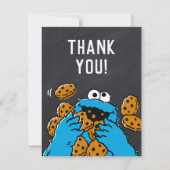 Cookie Monster Verjaardag Chalkboard Dank u Bedankkaart (Voorkant)