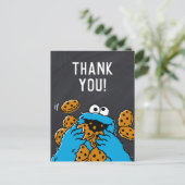 Cookie Monster Verjaardag Chalkboard Dank u Briefkaart (Staand voorkant)