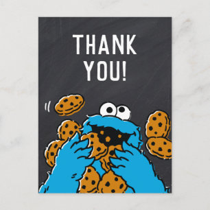 Cookie Monster Verjaardag Chalkboard Dank u Briefkaart