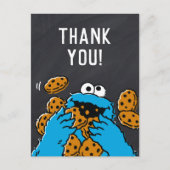 Cookie Monster Verjaardag Chalkboard Dank u Briefkaart (Voorkant)