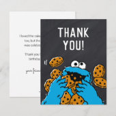 Cookie Monster Verjaardag Leisteen Bedankt (Voorkant / Achterkant)