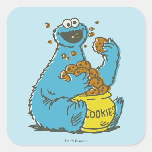 Cookie Monster  Vierkante Sticker (Voorkant)