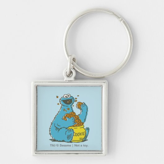 Cookie Monster Vintage Sleutelhanger (Voorkant)