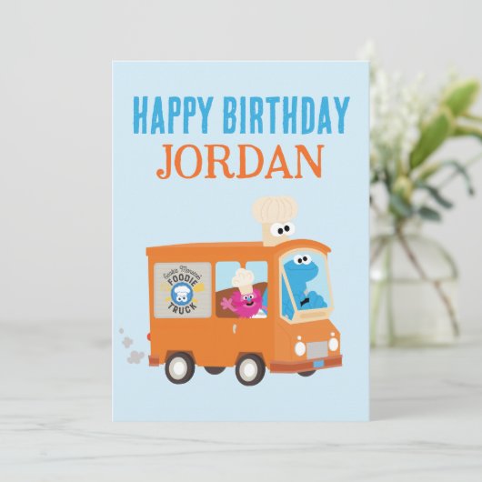 Cookie Monster Voedseltruck Gefeliciteerd (Staand voorkant)