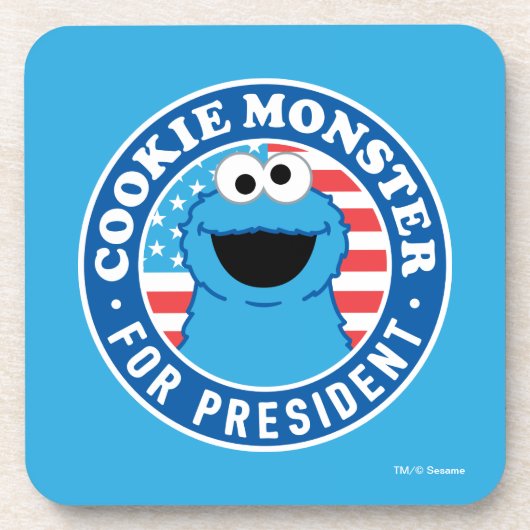 Cookie Monster voor President Bier Onderzetter (Voorkant)