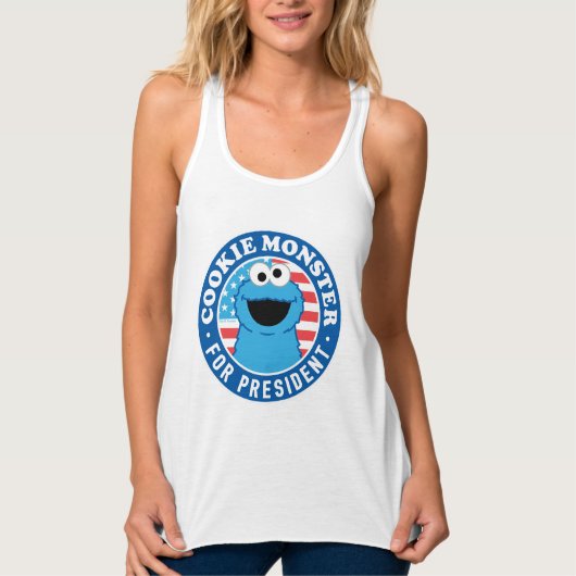 Cookie Monster voor President Tanktop (Voorkant)
