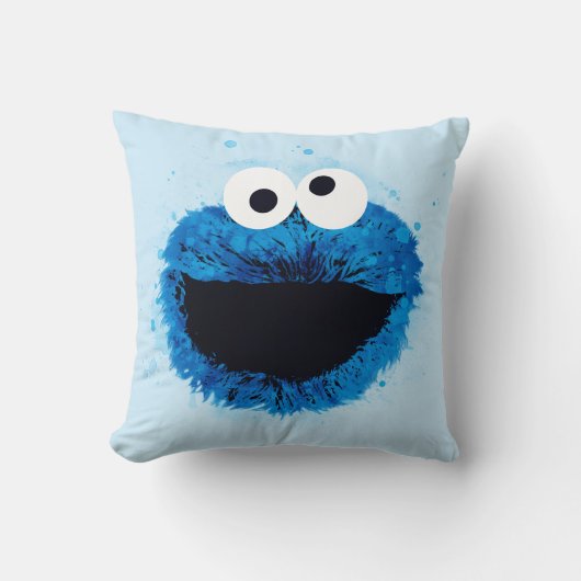 Cookie Monster | Waterverf Trend Kussen (Voorkant)