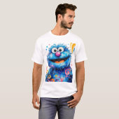 Cookie Monster Waterverf Trend T-Shirt (Voorkant volledig)