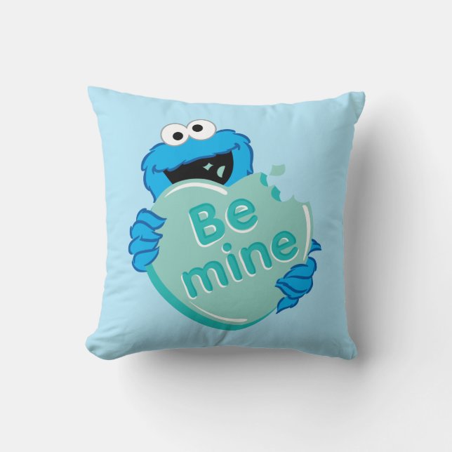 Cookie Monster "Wees van mij" Valentijnsdag Hart S Kussen (Voorkant)