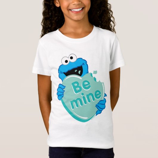 Cookie Monster "Wees van mij" Valentijnsdag Hart S T-shirt (Voorkant)