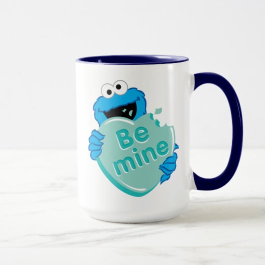 Cookie Monster "Wees van mij" Valentijnshart Snoep Mok (Rechts)