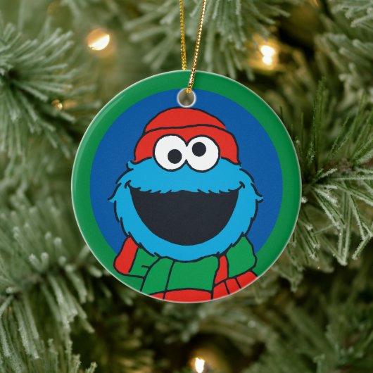 Cookie Monster Winter Scarf  Keramisch Ornament (Boom)