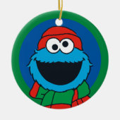 Cookie Monster Winter Scarf  Keramisch Ornament (Voorkant)