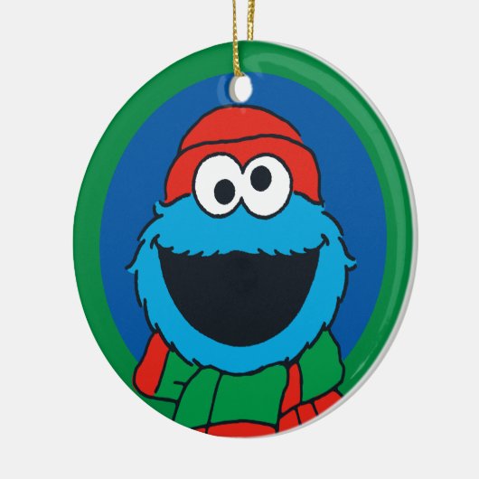 Cookie Monster Winter Scarf  Keramisch Ornament (Links)