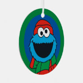 Cookie Monster Winter Scarf  Metalen Ornament (Voorkant Rechts)