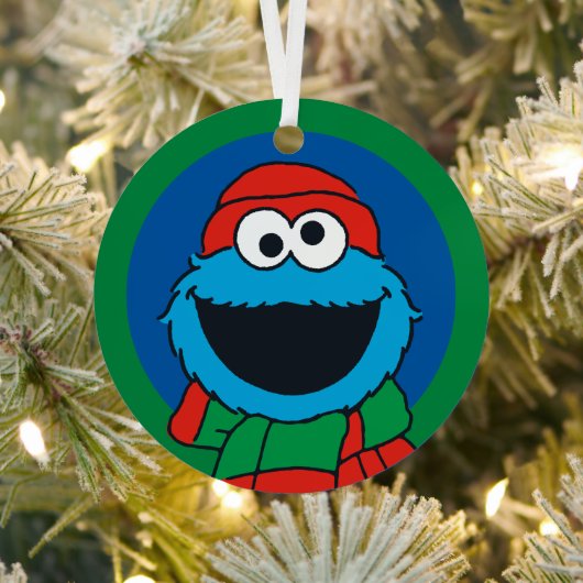 Cookie Monster Winter Scarf  Metalen Ornament (Insitu)