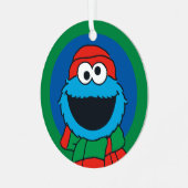 Cookie Monster Winter Scarf  Metalen Ornament (Voorkant links)
