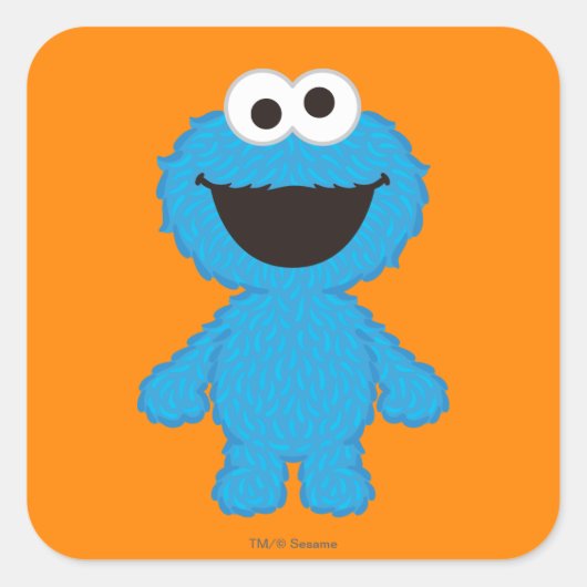 Cookie Monster Wol Stijl Vierkante Sticker (Voorkant)
