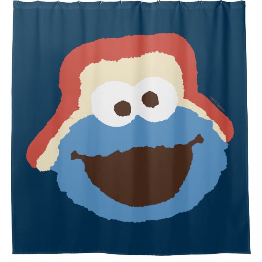 Cookie Monster Woodland Face Douchegordijn (Voorkant)