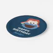 Cookie Monster Woodland Face | Geboortedag Papieren Bordje (Gekanteld)