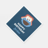 Cookie Monster Woodland Face | Geboortedag Servet (Hoek)